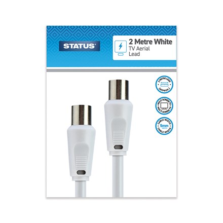 STATUS - TV AERIAL LEAD 2 METRE - WHITE