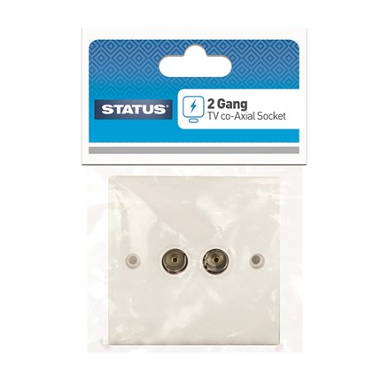 STATUS - 2 GANG CO-AXIAL TV AERIAL SOCKET