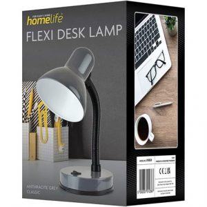 HOMELIFE - 35W FLEXI DESK LAMP - ANTHRACITE GREY