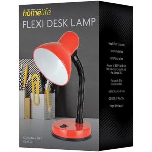 HOMELIFE - 35W FLEXI DESK LAMP - CARDINAL RED