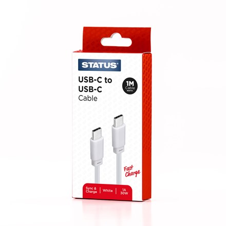 STATUS - USB C TO C 1M WHITE PVC FC CABLE