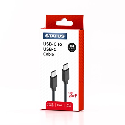 STATUS - USB C TO C 1M BLACK PVC FC CABLE