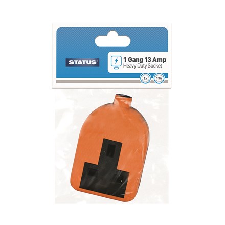 STATUS - 1 GANG SOCKET 13 AMP ORANGE HEAVY DUTY