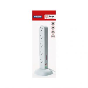 STATUS - 10 GANG 2M TOWER SURGE BOX 13 AMP