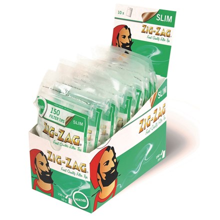 ZIG ZAG MENTHOL SLIM FILTERS -  X 150 TIPS