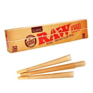 RAW PRE-ROLLED CONES KING SIZE CLASSIC - 32 CONES