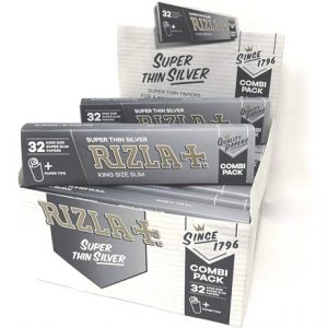 RIZLA SILVER KING SIZE COMBI PAPERS & TIPS - 24 PK