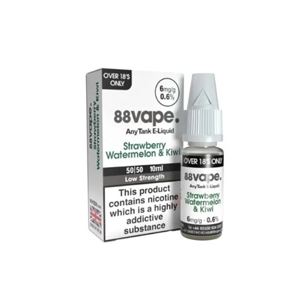88 VAPE ANYTANK 6MG STRAWBERRY WATERMELON KIWI 10M