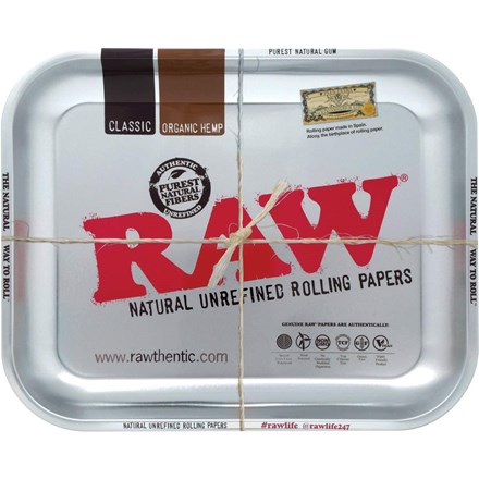 RAW ROLLING TRAY - METALLIC SILVER - MEDIUM