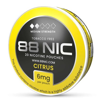 88 NIC - 20 NICOTINE POUCHES 6MG - CITRUS