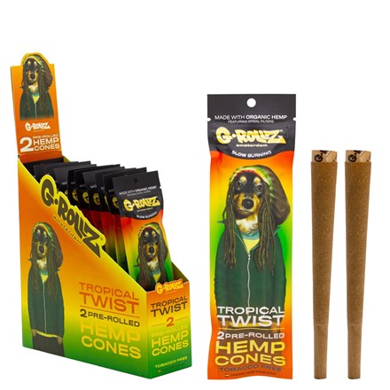 G-ROLLZ - HEMP CONES TROPICAL TWIST  X 12
