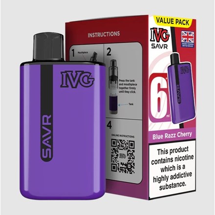IVG SAVR 3000 PUFF POD KIT - BLUE RAZZ CHERRY