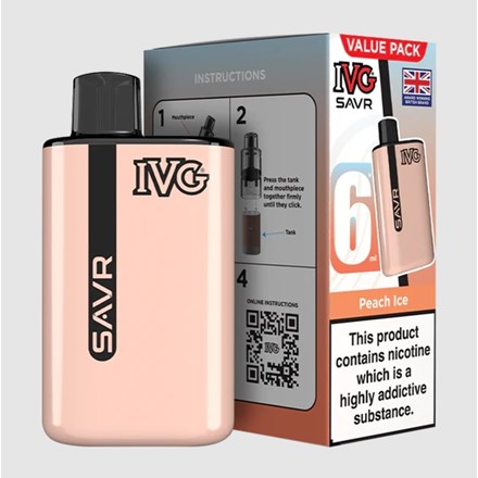 IVG SAVR 3000 PUFF POD KIT - PEACH ICE