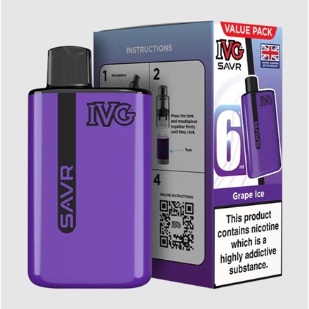 IVG SAVR 3000 PUFF POD KIT - GRAPE ICE