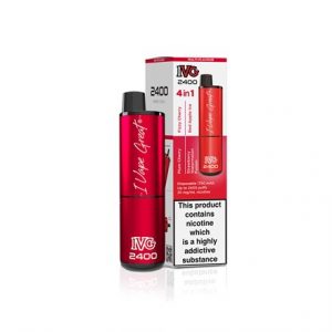 IVG 2400 RECHARGE VAPE KIT 20MG - RED EDITION