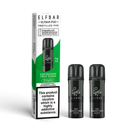 ELFBAR 600 PODS - KIWI PASSION FRUIT GUAVA - 2 PK