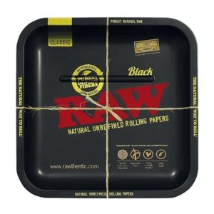 RAW BLACK METAL SQUARE ROLLING TRAY