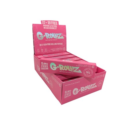 G-ROLLZ LIGTHLY DYED PINK PAPERS & FILTERS-24PACK