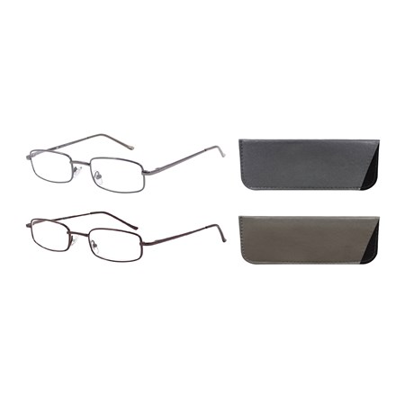 SUPERLENS- METAL READING GLASSES +2.50 -2 ASSTD