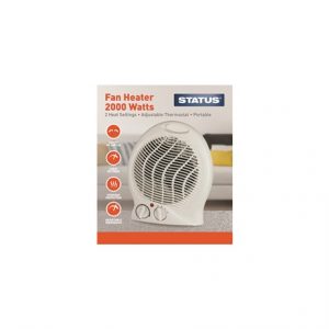 UPRIGHT FAN HEATER - 2000W - WHITE 2 HEAT SETTINGS