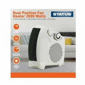 DUAL POSITION FAN HEATER - 2000W 2 HEAT SETTINGS