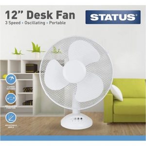 STATUS - 12'' WHITE DESK FAN