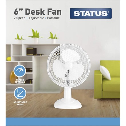 STATUS - 6'' WHITE DESK FAN