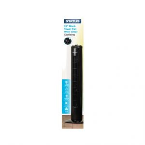 STATUS - 32'' BLACK TOWER FAN WITH TIMER