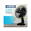 STATUS - 12'' BLACK DESK FAN