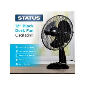 STATUS - 12'' BLACK DESK FAN