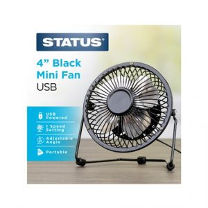 STATUS - 4'' BLACK MINI FAN USB