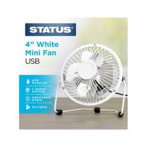 STATUS - 4'' WHITE MINI FAN USB