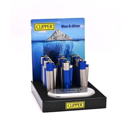 CLIPPER METAL FLINT - SILVER & BLUE -