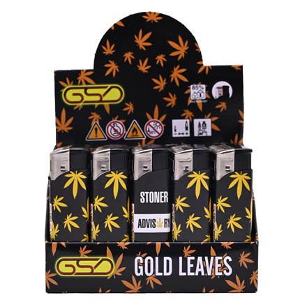 GSD ELECTRONIC LIGHTER - GOLD LEAVES - 50PACK