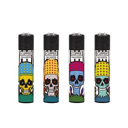 CLIPPER PRINTED FLINT - MUSHROOMS SKULLS -