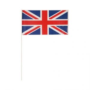 UNION JACK HAND FLAG WITH STICK (29CM X 17CM)
