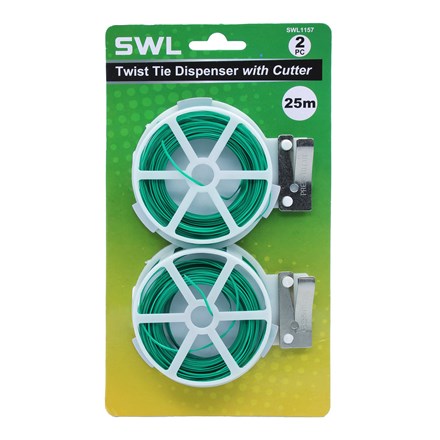 SWL - TWIST TIE DISPENSER WITH CUTTER 25M -