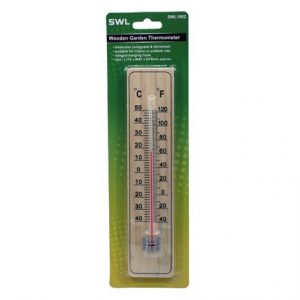 SWL - WOODEN GARDEN THERMOMETER 21.5CM