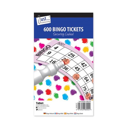 JUST STATIONERY - BINGO TICKETS - 600 PACK