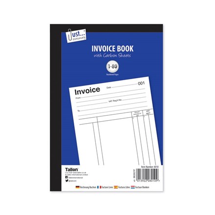 JUST STATIONERY - INVOICE BOOK - 80 SHEETS