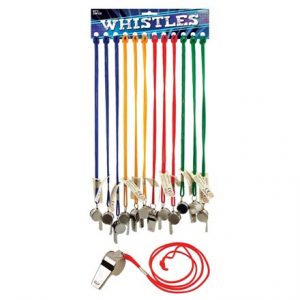 METAL WHISTLE WITH CORD -