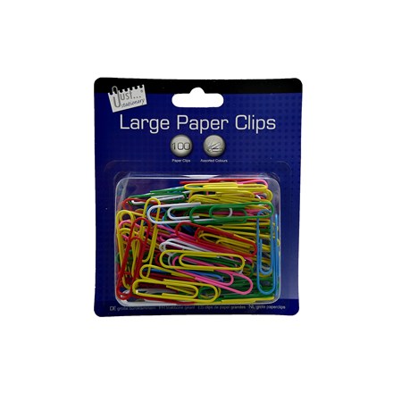 JUST STATIONERY - LARGE PAPER CLIPS - 100 PACK