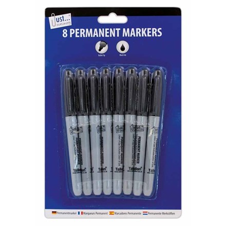 JUST STATIONERY - BLACK PERMANENT MARKERS -