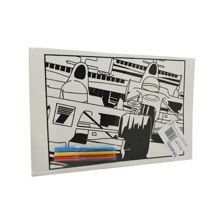 MEDIUM COLOURING BOARD - RACING CARS