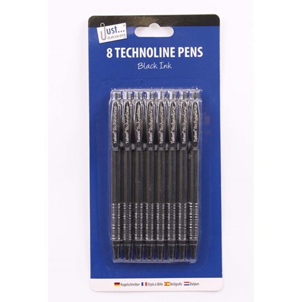 JUST STATIONERY - BLACK TECHNOLINE PENS -