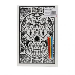 MEDIUM COLOURING BOARD - CANDY SKULL 1