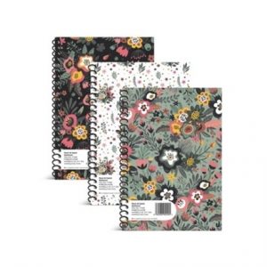 A5 FLORAL SPIRAL NOTEBOOK - 3ASST