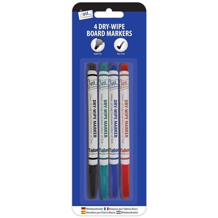JUST STATIONERY - 4 DRY-WIPE MARKERS
