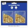 TALLON - 300 GOLD COLOUR DOMED DRAWING PINS