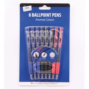 TALLON - 8 RETRACTABLE RUBBER GRIP PENS